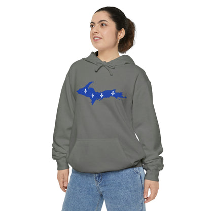 Michigan Upper Peninsula Hoodie (w/ UP Quebec Flag Outline) | Unisex Garment-Dyed