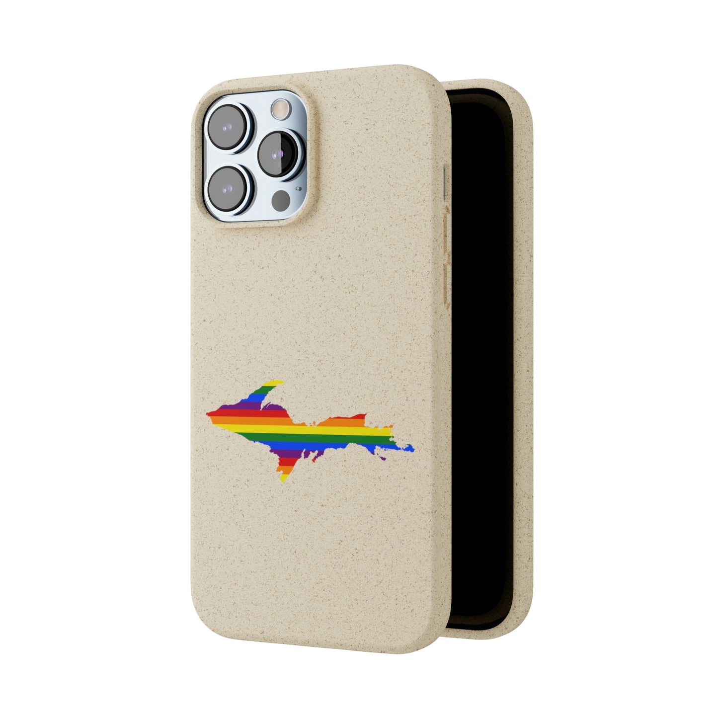 Michigan Upper Peninsula Biodegradable Phone Cases (w/ UP Pride Flag Outline) | Apple iPhone