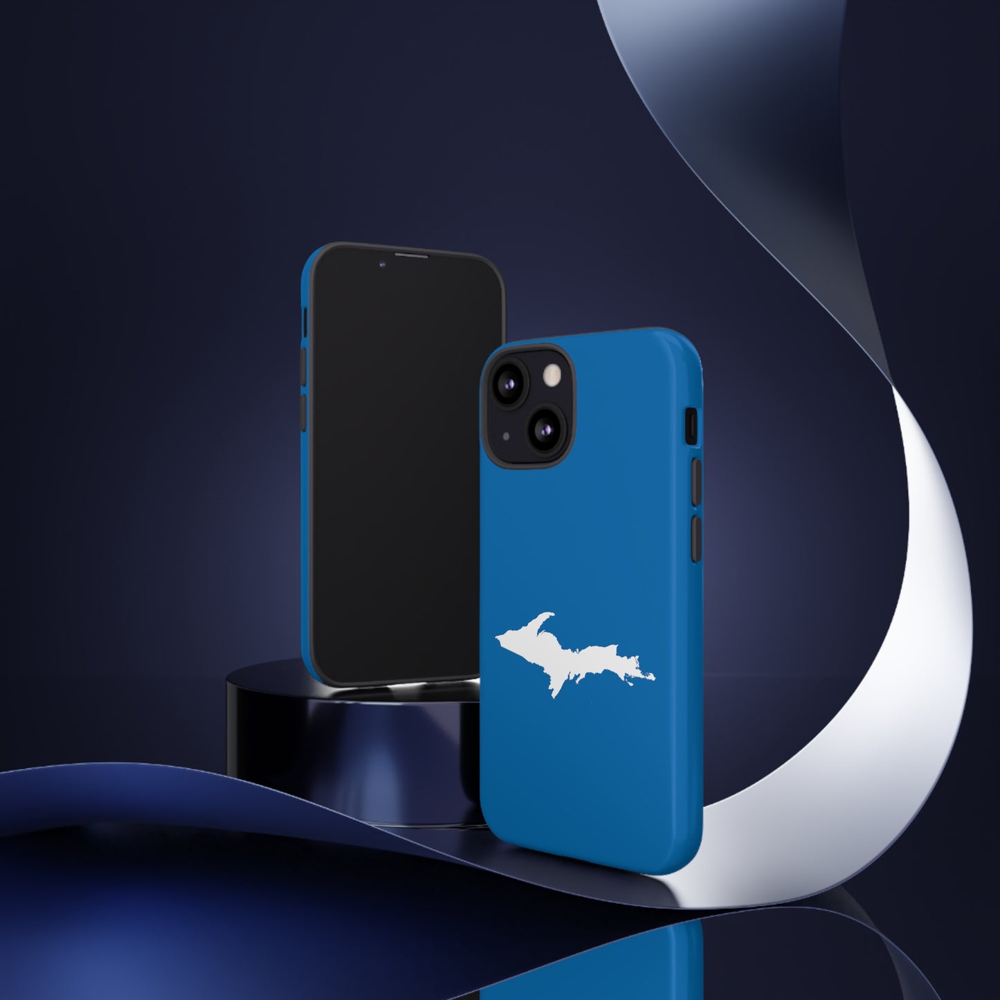 Michigan Upper Peninsula Tough Phone Case (Azure w/ UP Outline) | Apple iPhone