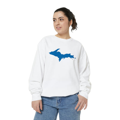 Michigan Upper Peninsula Sweatshirt (w/ Azure UP Outline) | Unisex Garment Dyed