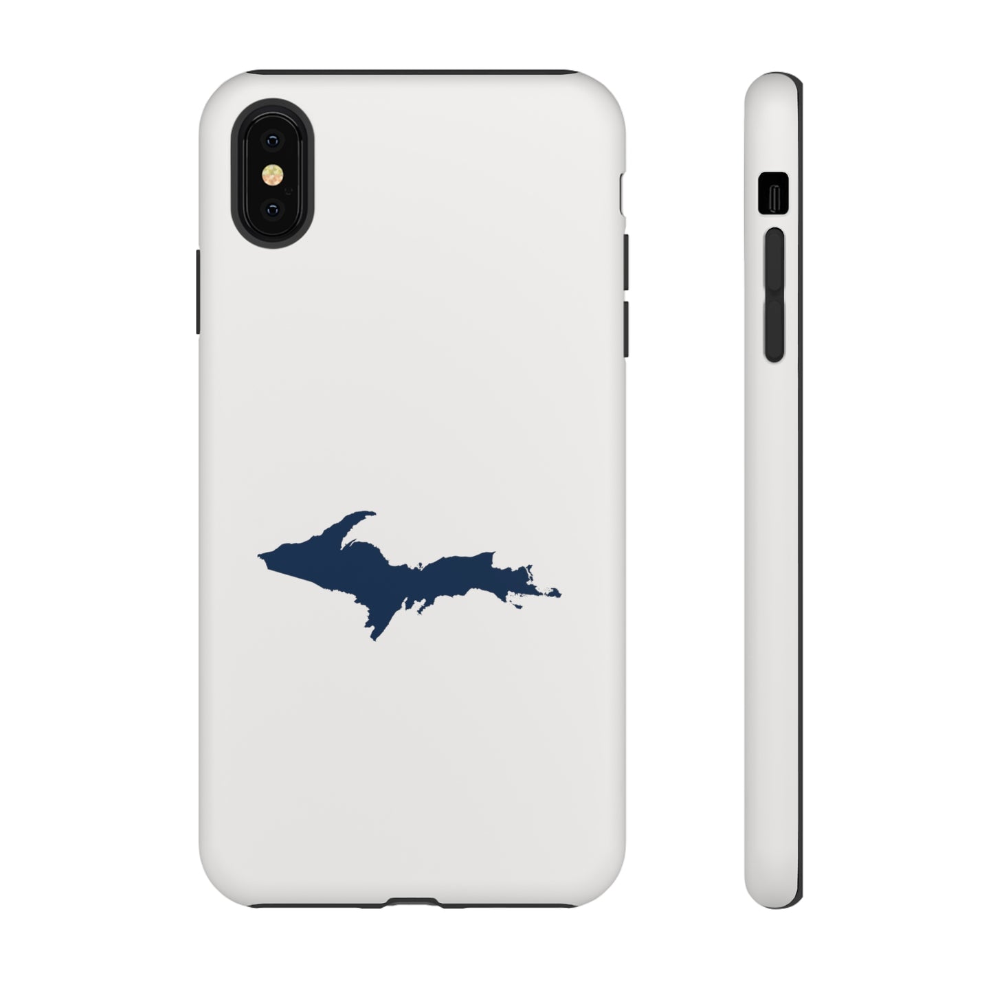 Michigan Upper Peninsula Tough Phone Case (Birch Bark White w/ UP Outline) | Apple iPhone