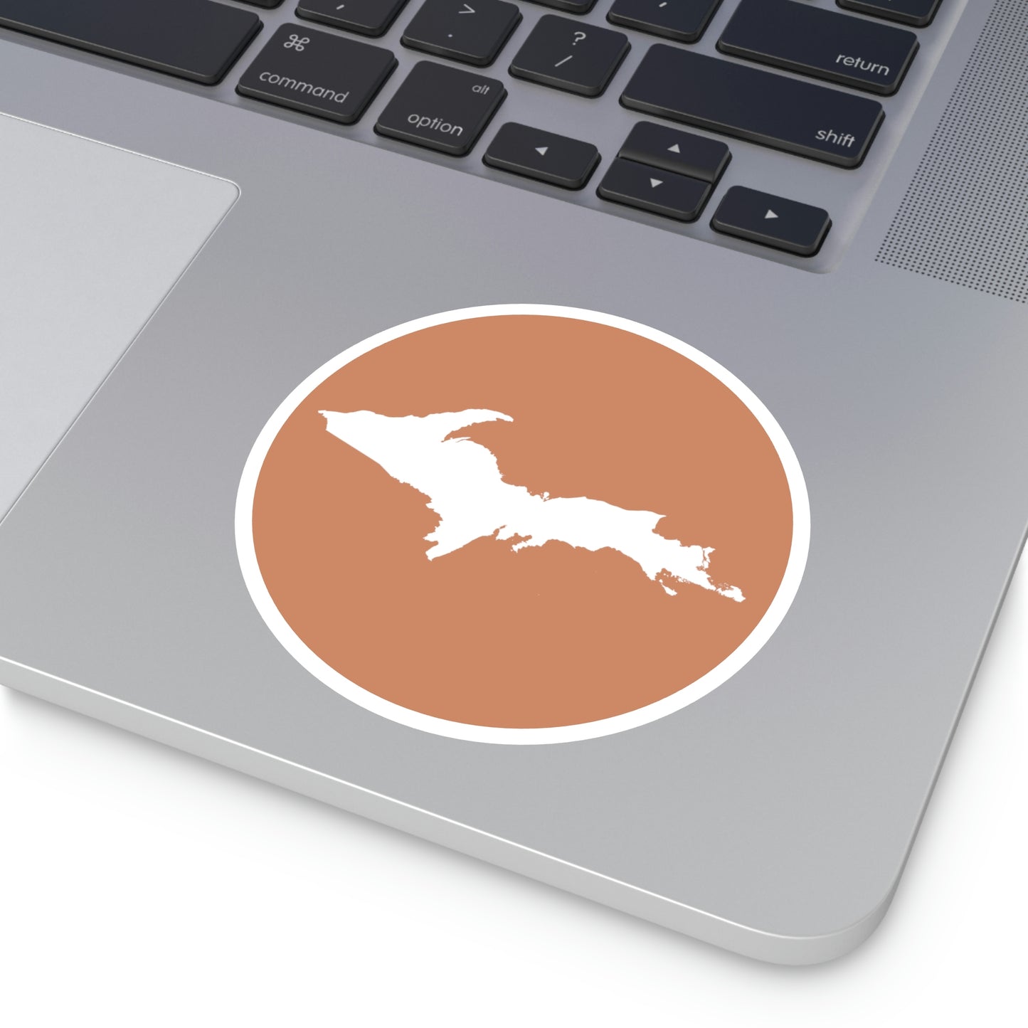 Michigan Upper Peninsula Round Stickers (Copper w/ UP Outline) | Indoor\Outdoor