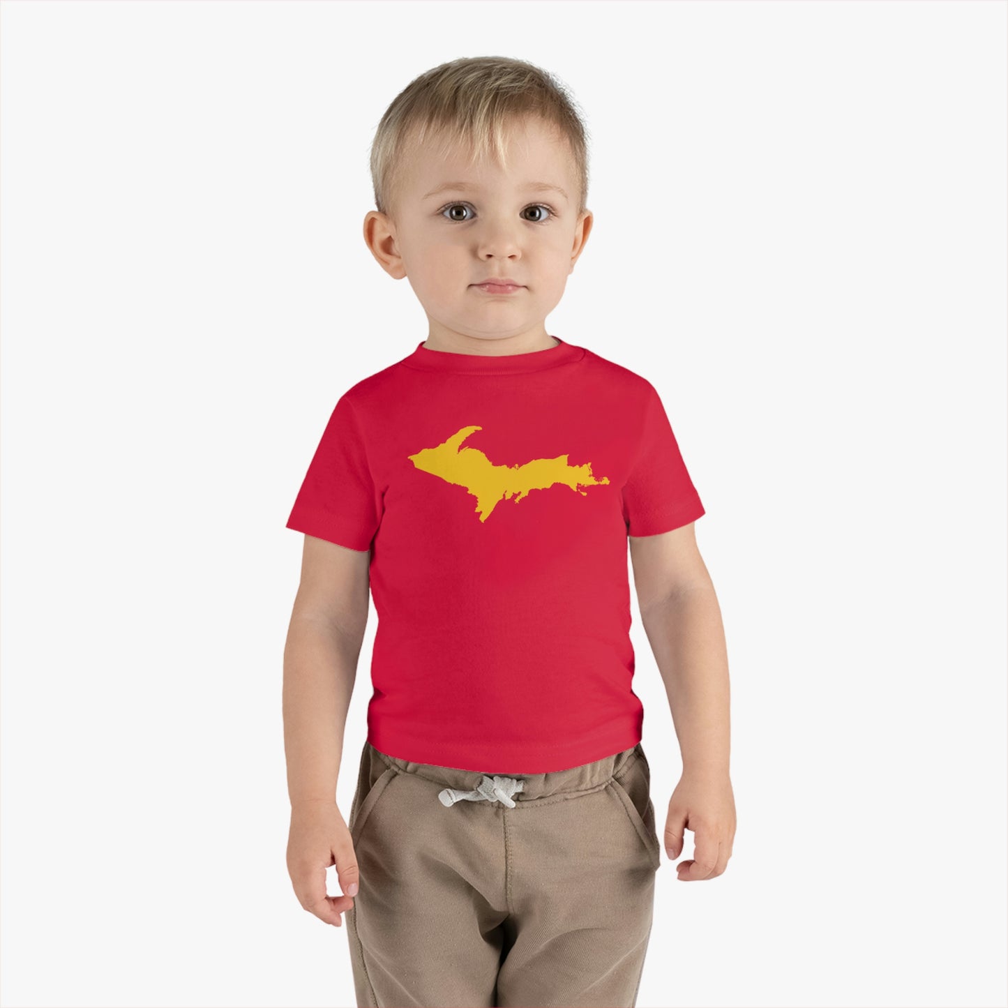 Michigan Upper Peninsula Infant T-Shirt (w/ Gold UP Outline) | Short Sleeve