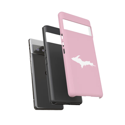 Michigan Upper Peninsula Tough Phone Case (Pink w/ White UP Outline) | Samsung & Pixel Android