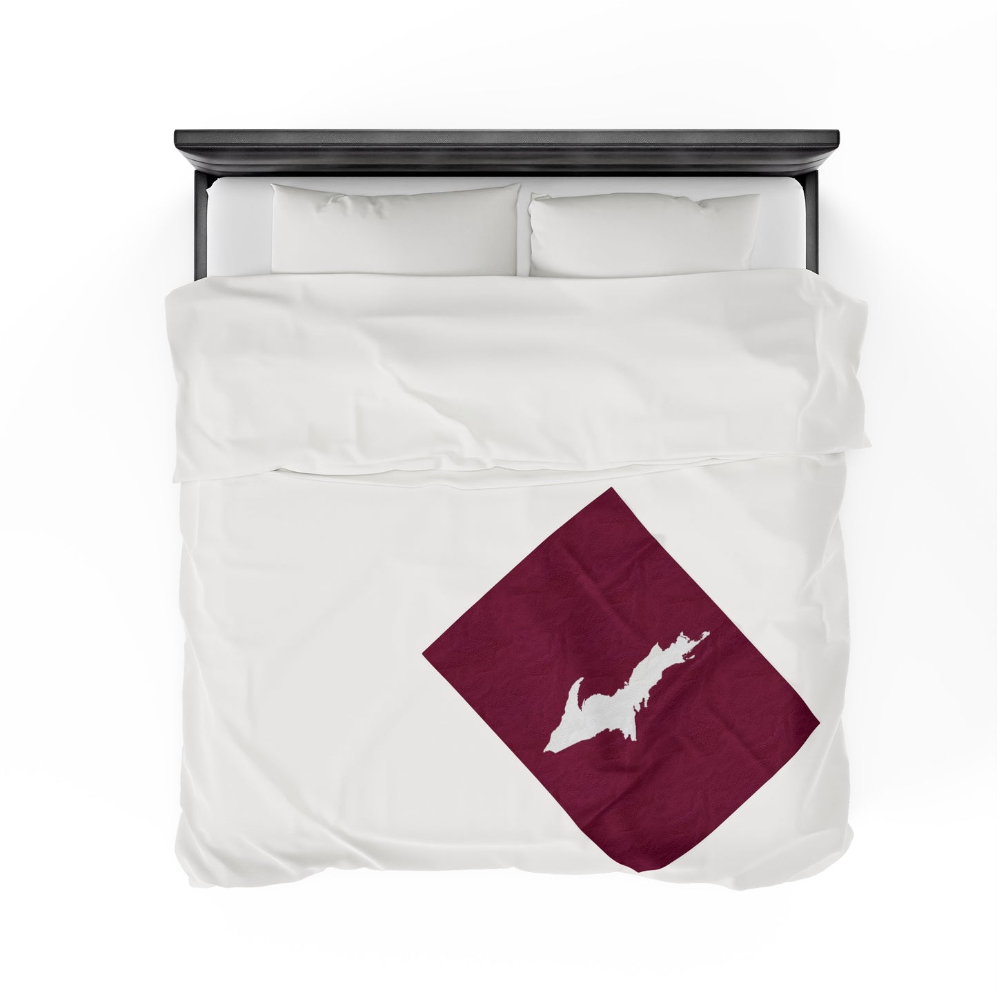 Michigan Upper Peninsula Plush Blanket (w/ UP Outline) | Ruby Red