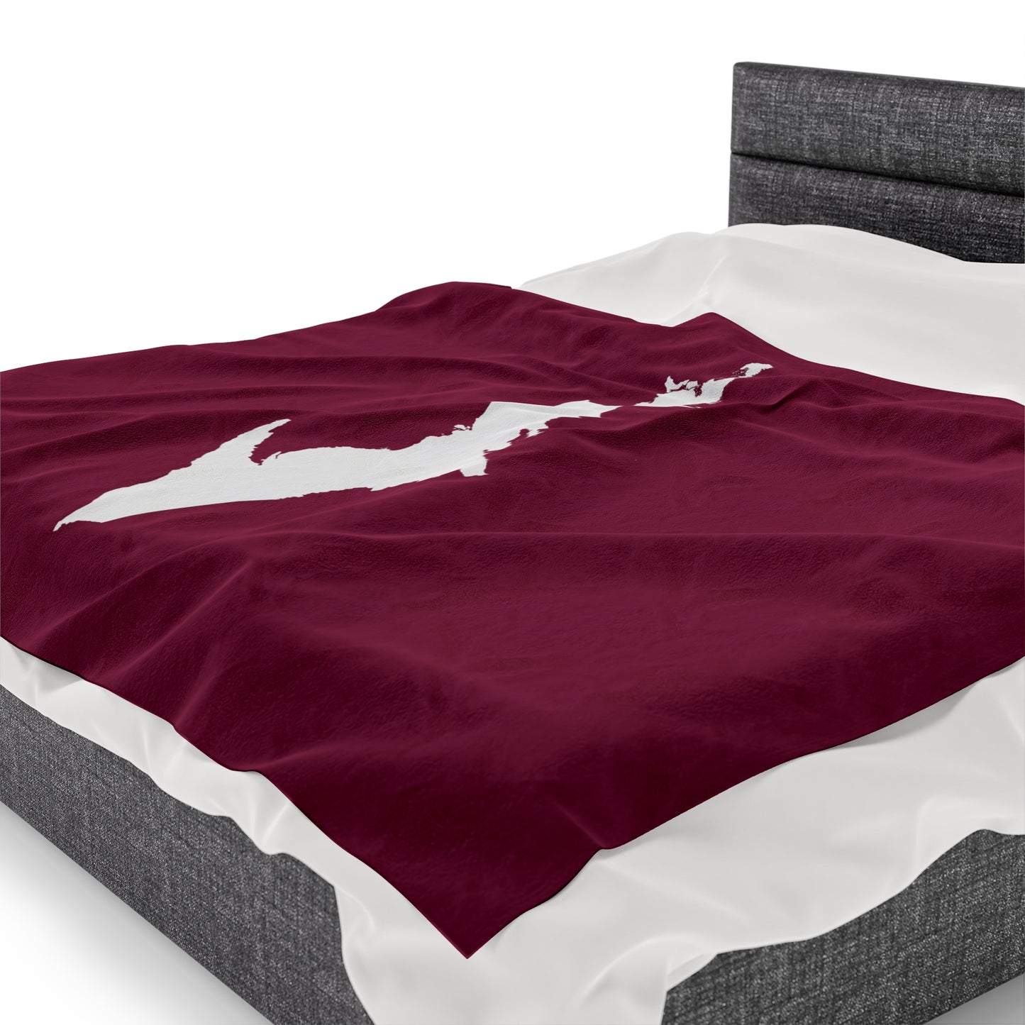 Michigan Upper Peninsula Plush Blanket (w/ UP Outline) | Ruby Red