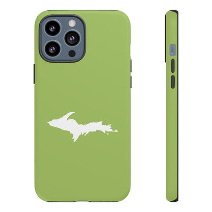 Michigan Upper Peninsula Tough Phone Case (Gooseberry Green w/ UP Outline) | Apple iPhone