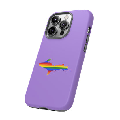 Michigan Upper Peninsula Tough Phone Case (Lavender w/ UP Pride Flag Outline) | Apple iPhone