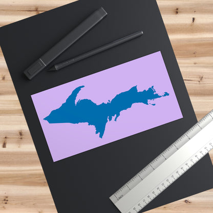 Michigan Upper Peninsula Bumper Sticker (w/ Azure UP Outline) | Lavender Background