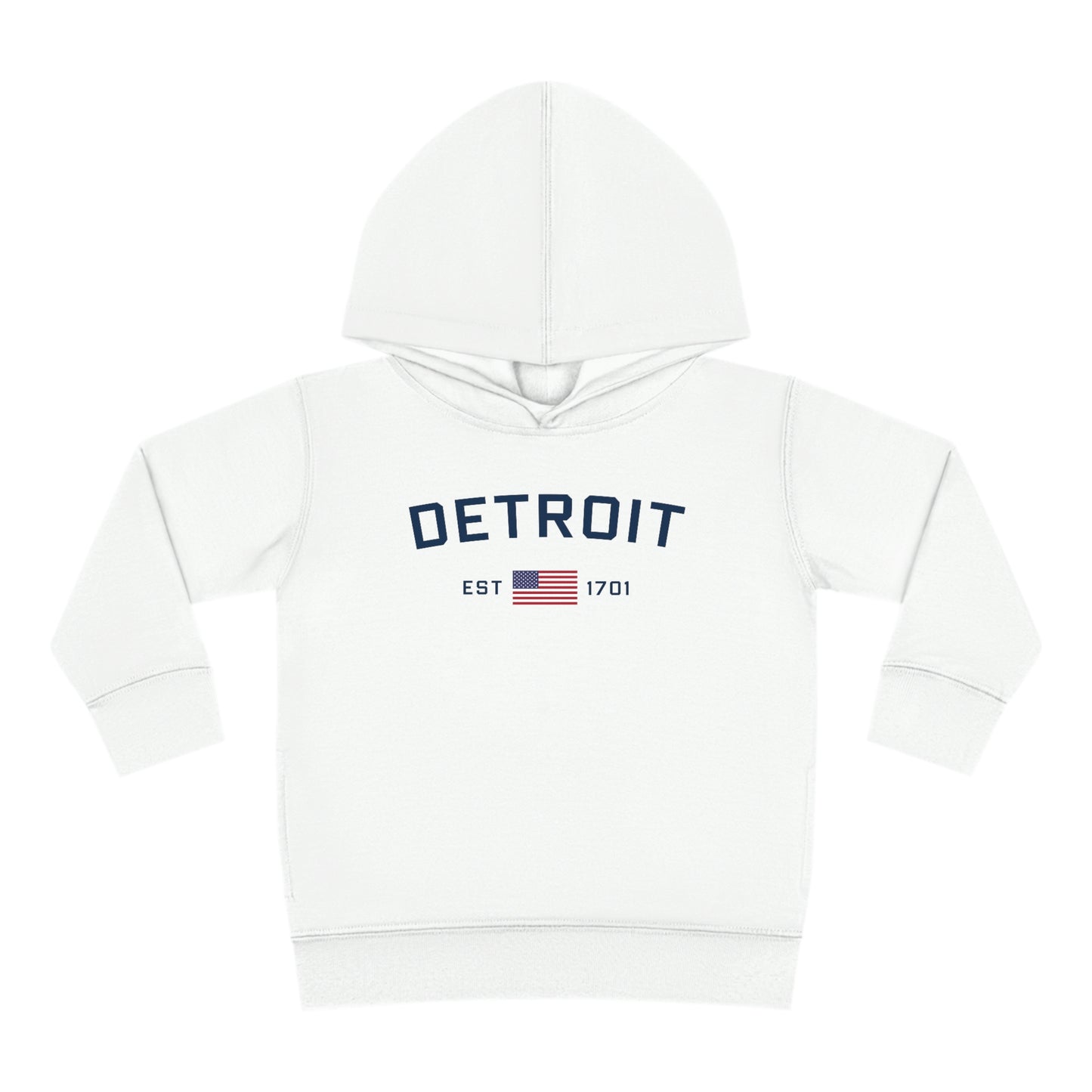 'Detroit EST 1701' Hoodie (w/USA Flag Outline) | Unisex Toddler