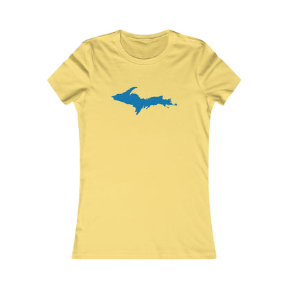 Michigan Upper Peninsula T-Shirt (w/ Azure UP Outline) | Women's Slim Fit