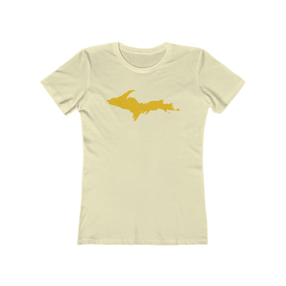 Upper Peninsula T-Shirt (w/ Gold UP Outline) | Women's Boyfriend Cut