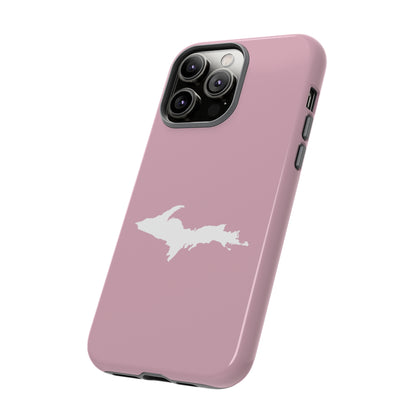 Michigan Upper Peninsula Tough Phone Case (Pink w/ UP Outline) | Apple iPhone