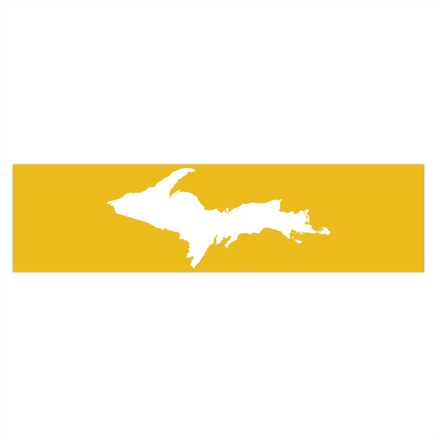 Michigan Upper Peninsula Bumper Sticker (w/ UP Outline) | Gold Background