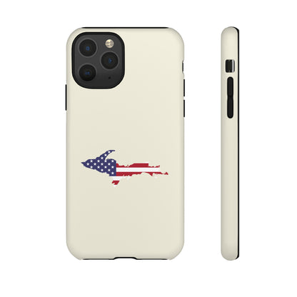 Michigan Upper Peninsula Tough Phone Case (Ivory Color w/ UP USA Outline) | Apple iPhone