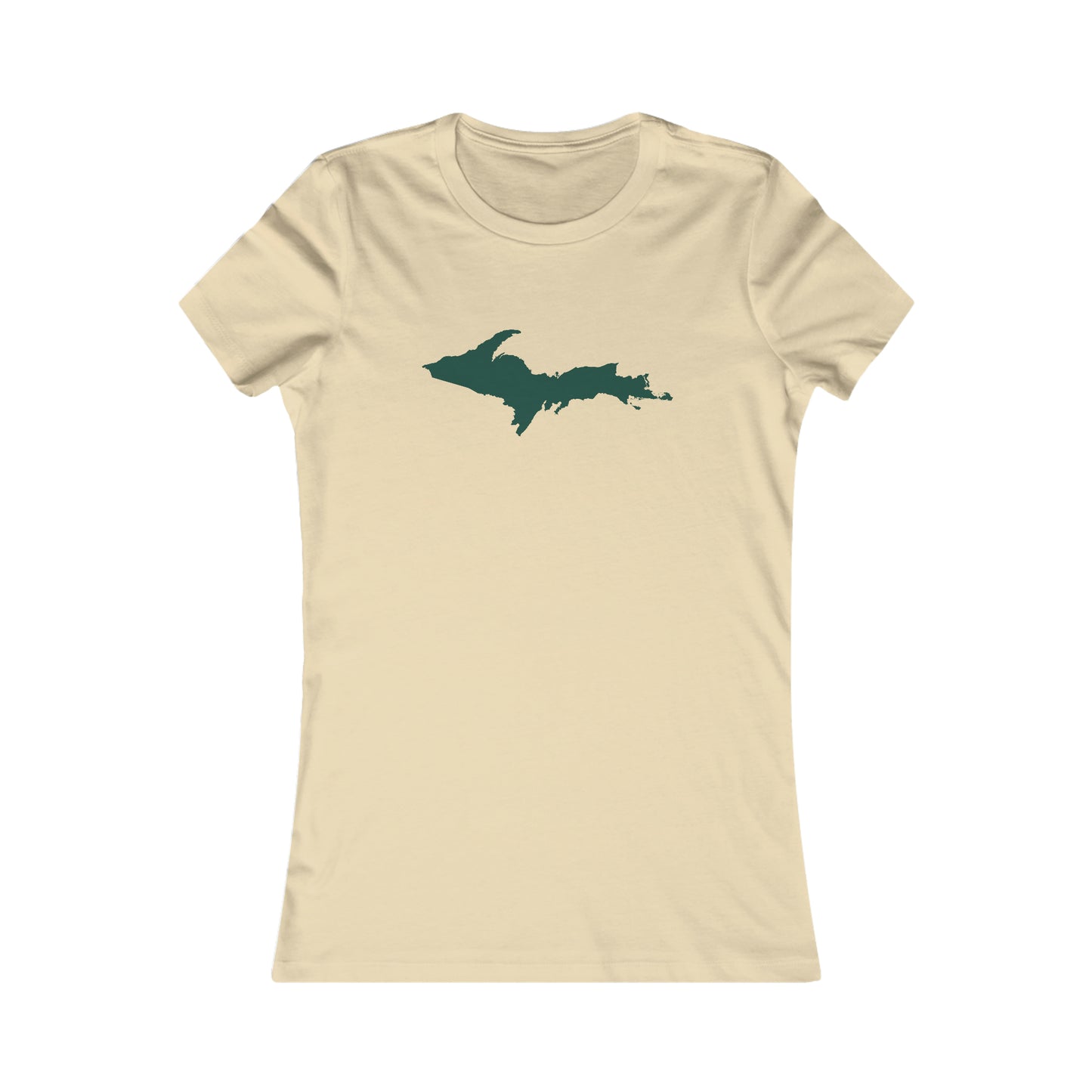 Michigan Upper Peninsula T-Shirt (w/ Green UP Outline) | Women's Slim Fit