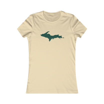 Michigan Upper Peninsula T-Shirt (w/ Green UP Outline) | Women's Slim Fit