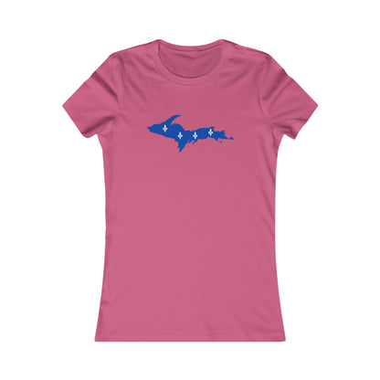 Michigan Upper Peninsula T-Shirt (w/ UP Quebec Flag Outline) | Women's Slim Fit