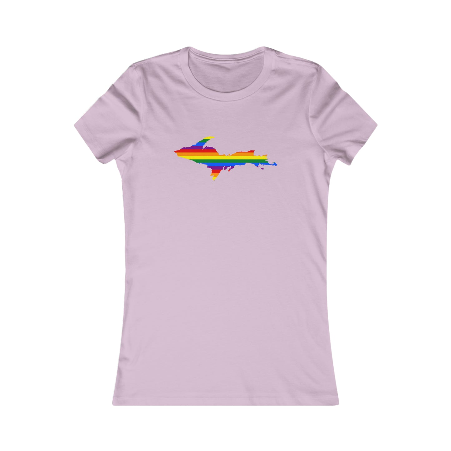 Michigan Upper Peninsula T-Shirt (w/ UP Pride Flag Outline) | Women's Slim Fit