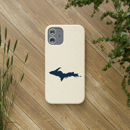 Michigan Upper Peninsula Biodegradable Phone Cases (w/ Navy UP Outline) | Apple iPhone