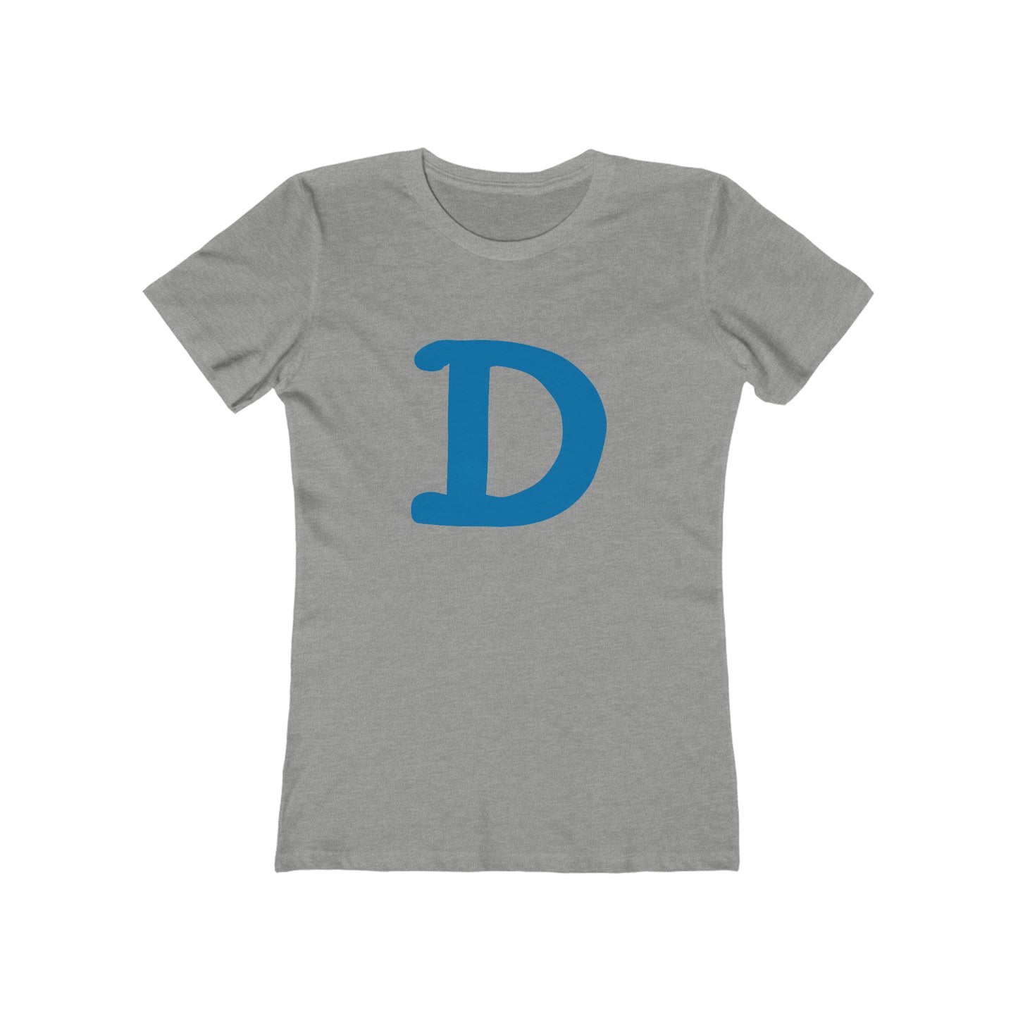 Detroit 'Old French D' T-Shirt (Azure Full Body Outline) | Women's Boyfriend Cut