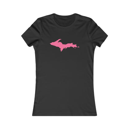 Michigan Upper Peninsula T-Shirt (w/ Pink UP Outline) | Women's Slim Fit