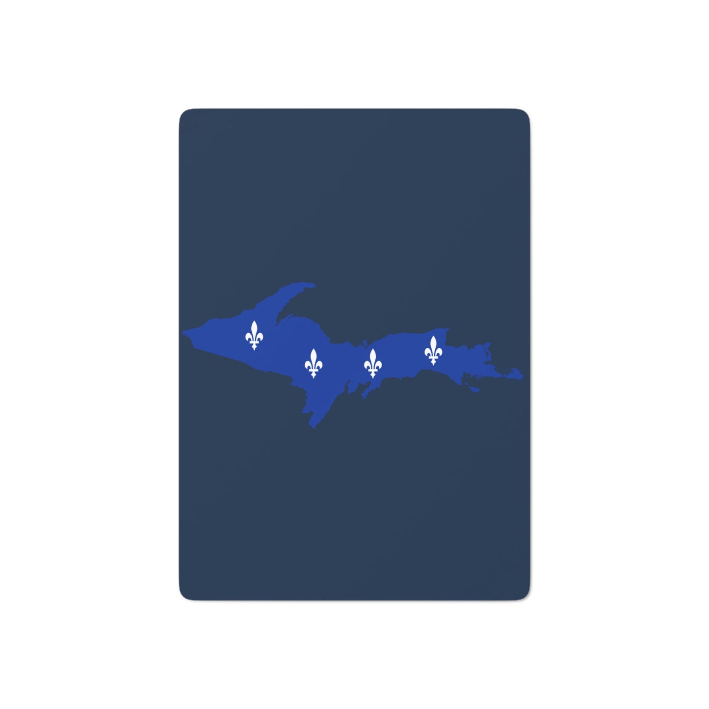 Michigan Upper Peninsula Poker Cards (Navy w/ UP Quebec Flag Outline)