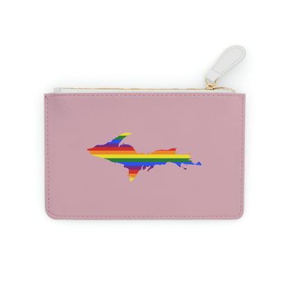 Michigan Upper Peninsula Mini Clutch Bag (Pink w/ UP Pride Flag Outline)