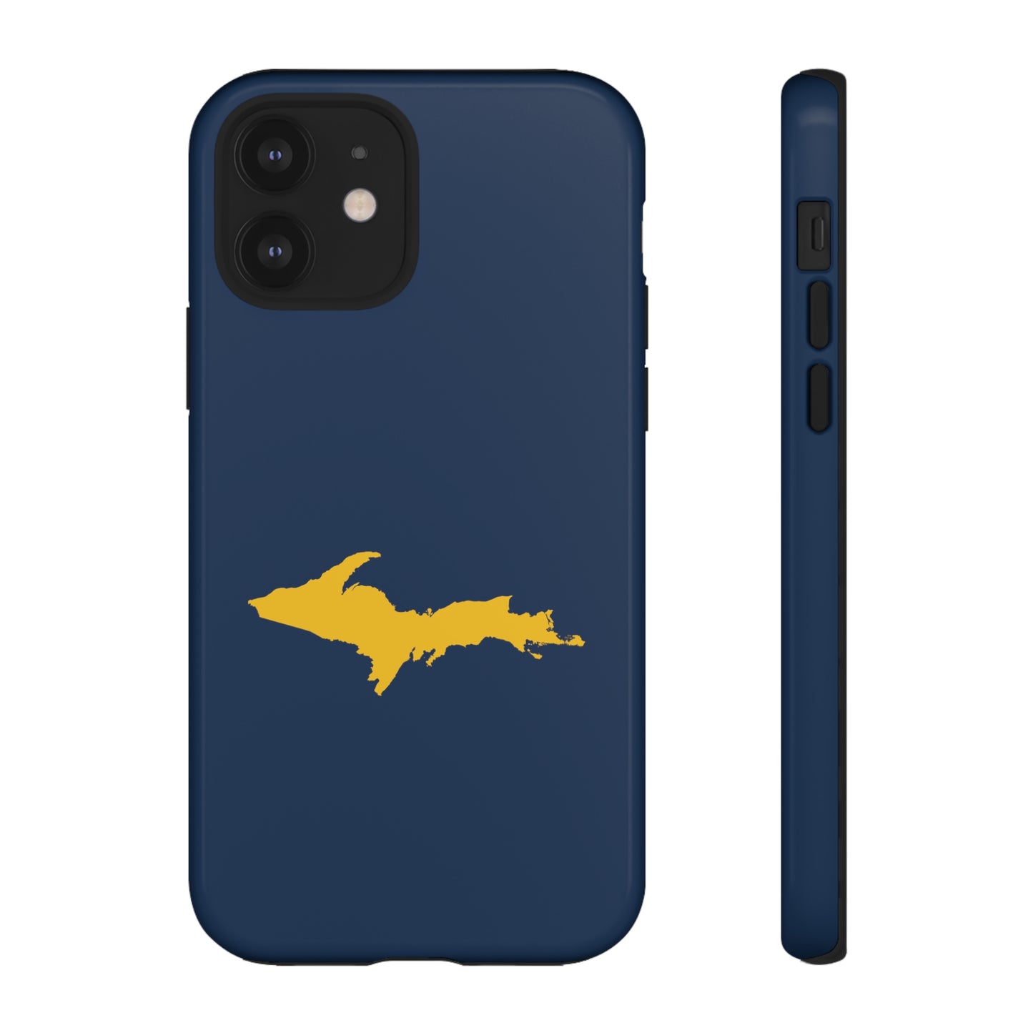 Michigan Upper Peninsula Tough Phone Case (Navy w/ Gold UP Outline) | Apple iPhone