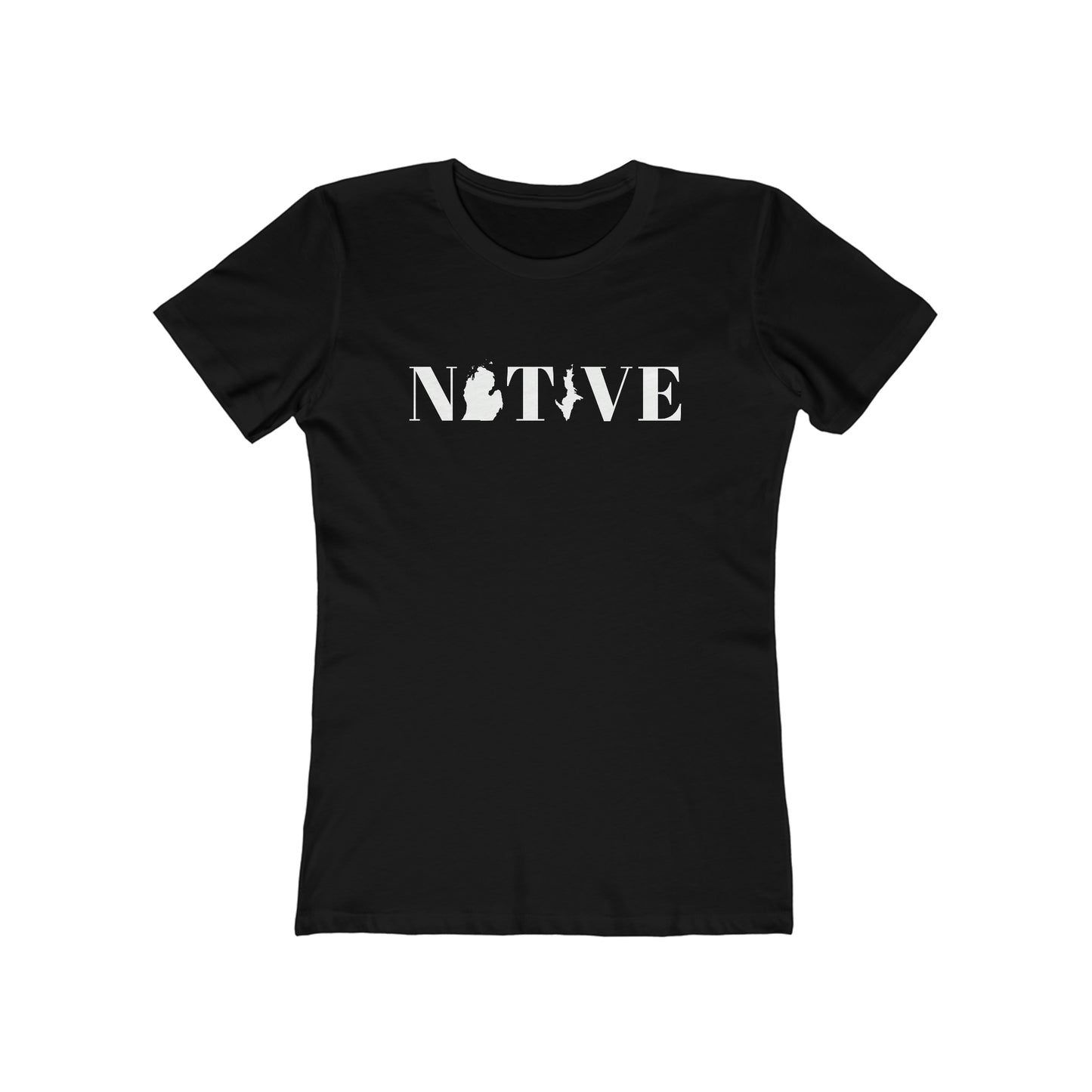 Michigan 'Native' T-Shirt (Didone Font) | Women's Boyfriend Cut