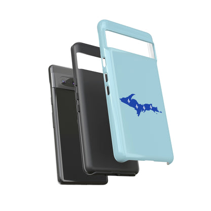 Michigan Upper Peninsula Tough Phone Case ('58 Caddie Blue w/ UP Quebec Flag Outline) | Samsung & Pixel Android