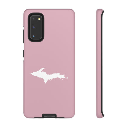 Michigan Upper Peninsula Tough Phone Case (Pink w/ White UP Outline) | Samsung & Pixel Android