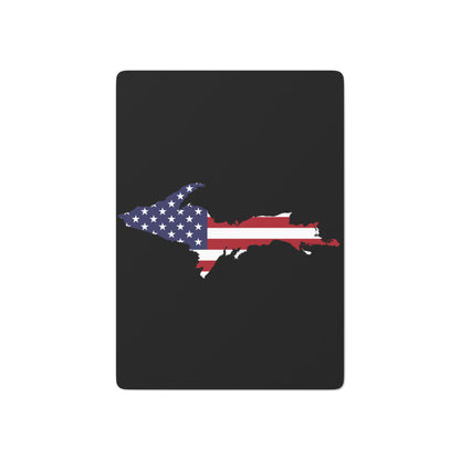 Michigan Upper Peninsula Poker Cards (Black w/ UP USA Flag Outline)