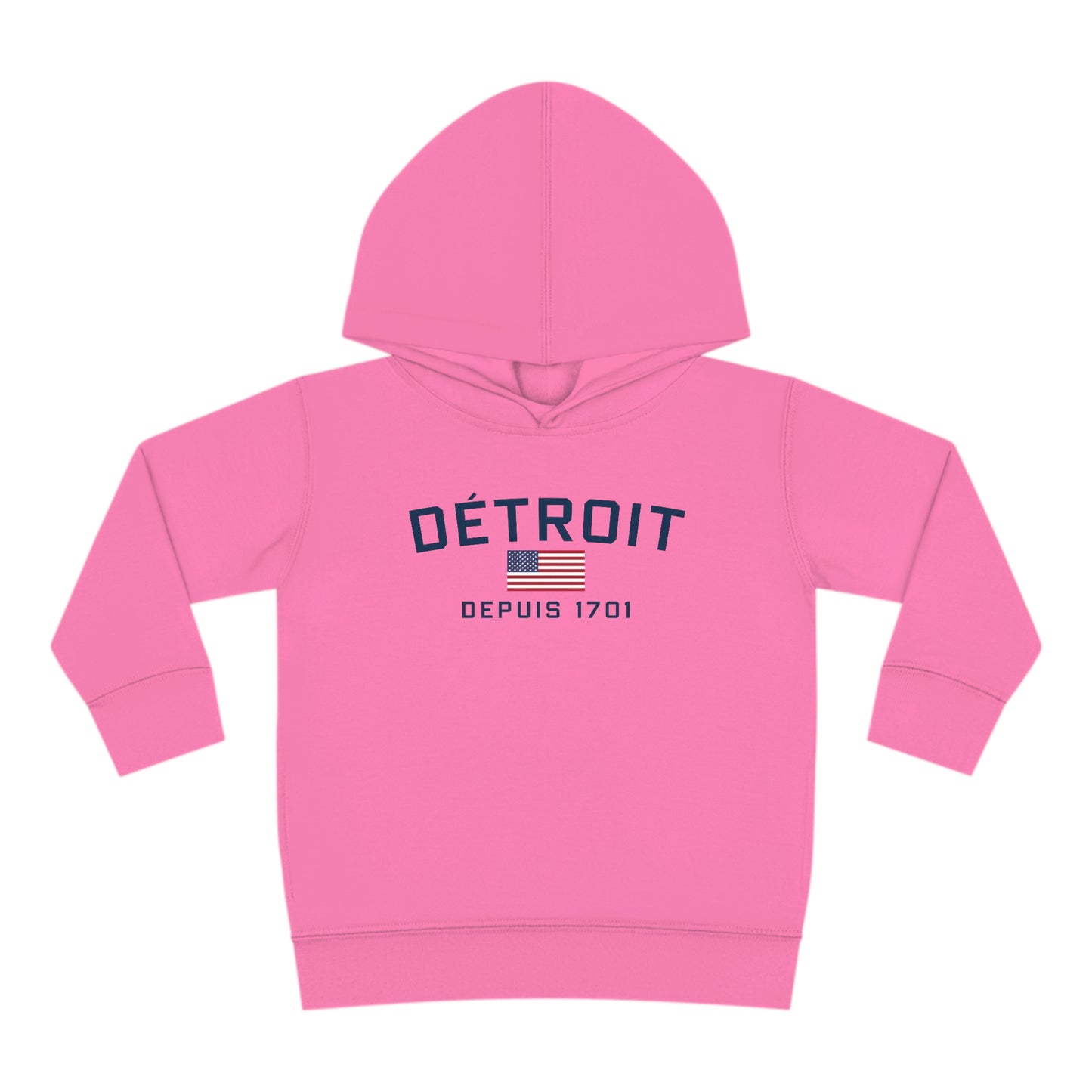 'Détroit Depuis 1701' Hoodie (w/USA Flag Outline) | Unisex Toddler