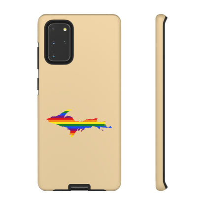 Michigan Upper Peninsula Tough Phone Case (Maple Color w/ UP Pride Flag Outline) | Samsung & Pixel Android