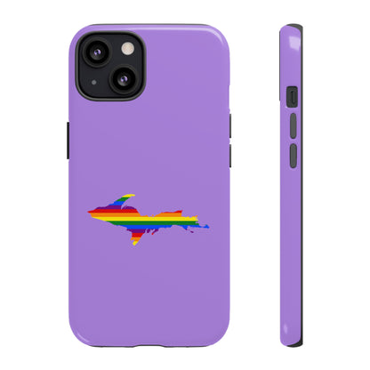 Michigan Upper Peninsula Tough Phone Case (Lavender w/ UP Pride Flag Outline) | Apple iPhone