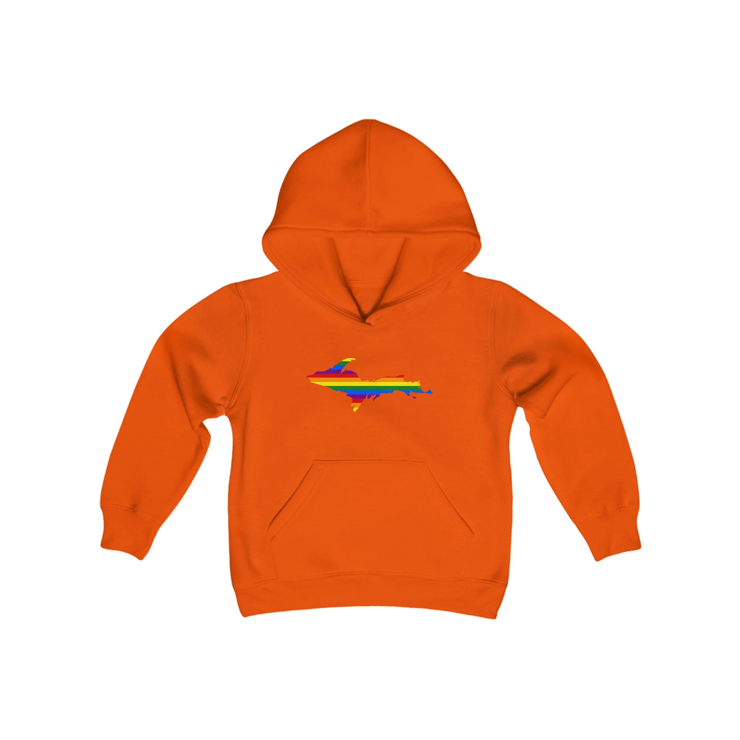 Michigan Upper Peninsula Hoodie (w/ UP Pride Flag Outline)| Unisex Youth