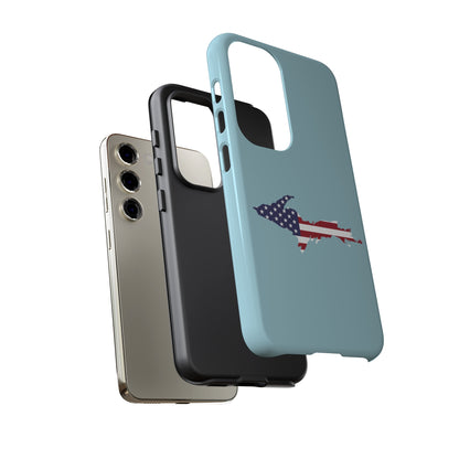 Michigan Upper Peninsula Tough Phone Case ('58 Caddie Blue w/ UP USA Flag Outline) | Samsung & Pixel Android