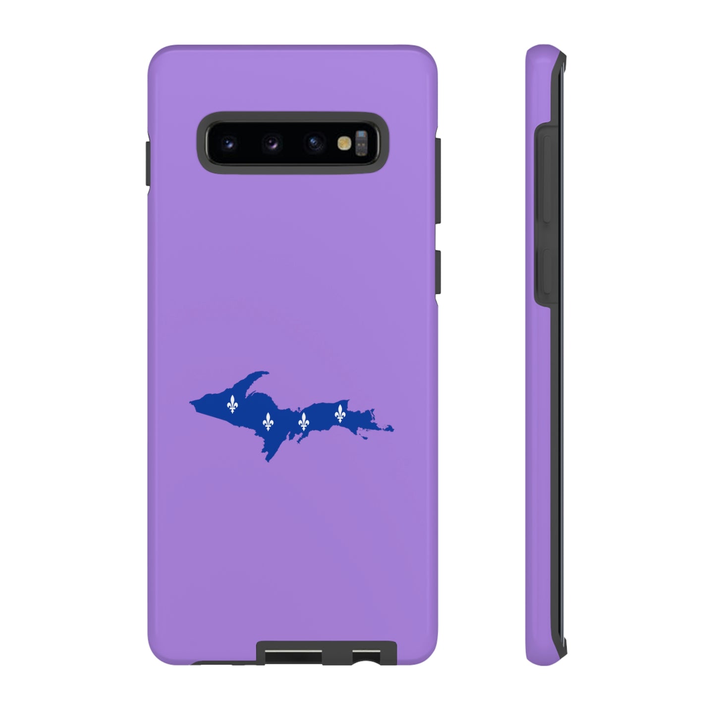 Michigan Upper Peninsula Tough Phone Case (Lavender w/ UP Quebec Flag Outline) | Samsung & Pixel Android