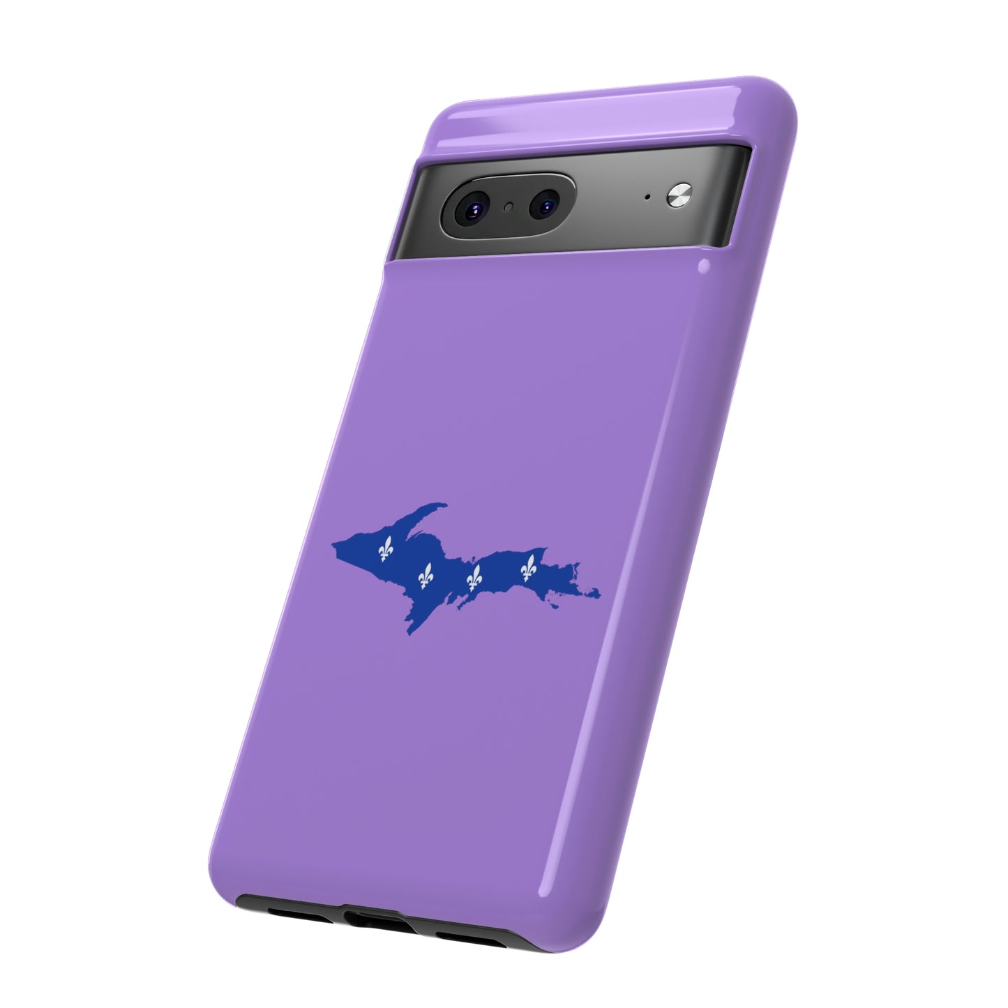 Michigan Upper Peninsula Tough Phone Case (Lavender w/ UP Quebec Flag Outline) | Samsung & Pixel Android