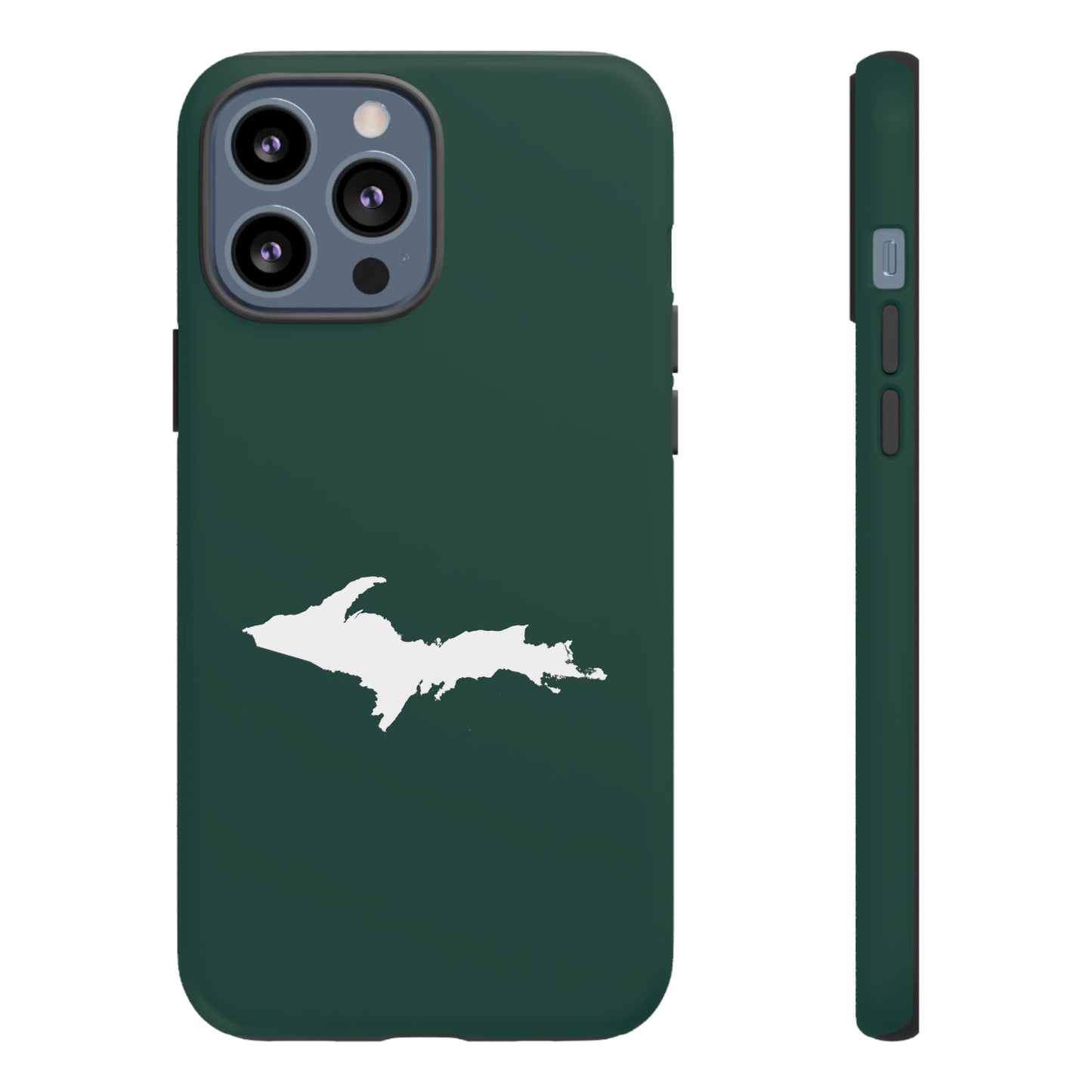 Michigan Upper Peninsula Tough Phone Case (Green w/ UP Outline) | Apple iPhone