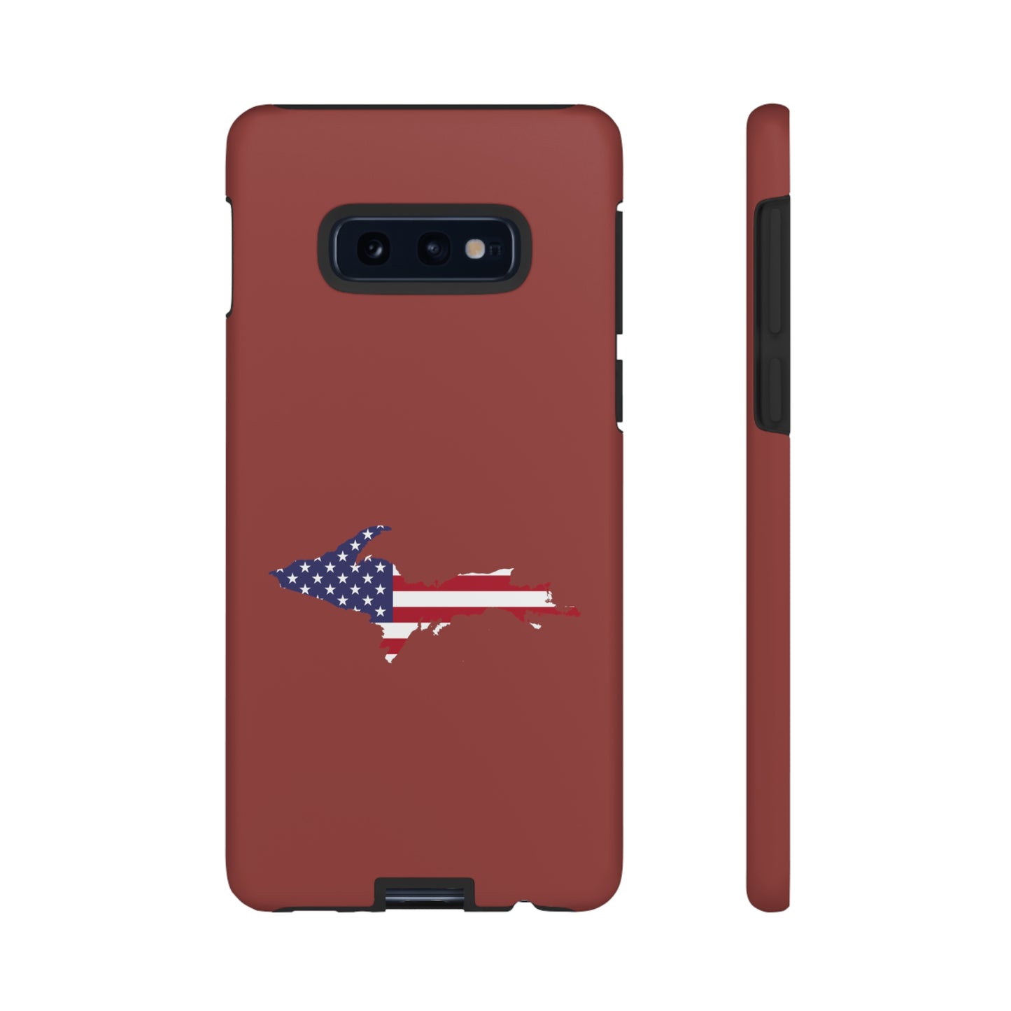 Michigan Upper Peninsula Tough Phone Case (Ore Dock Red w/ UP USA Flag Outline) | Samsung & Pixel Android