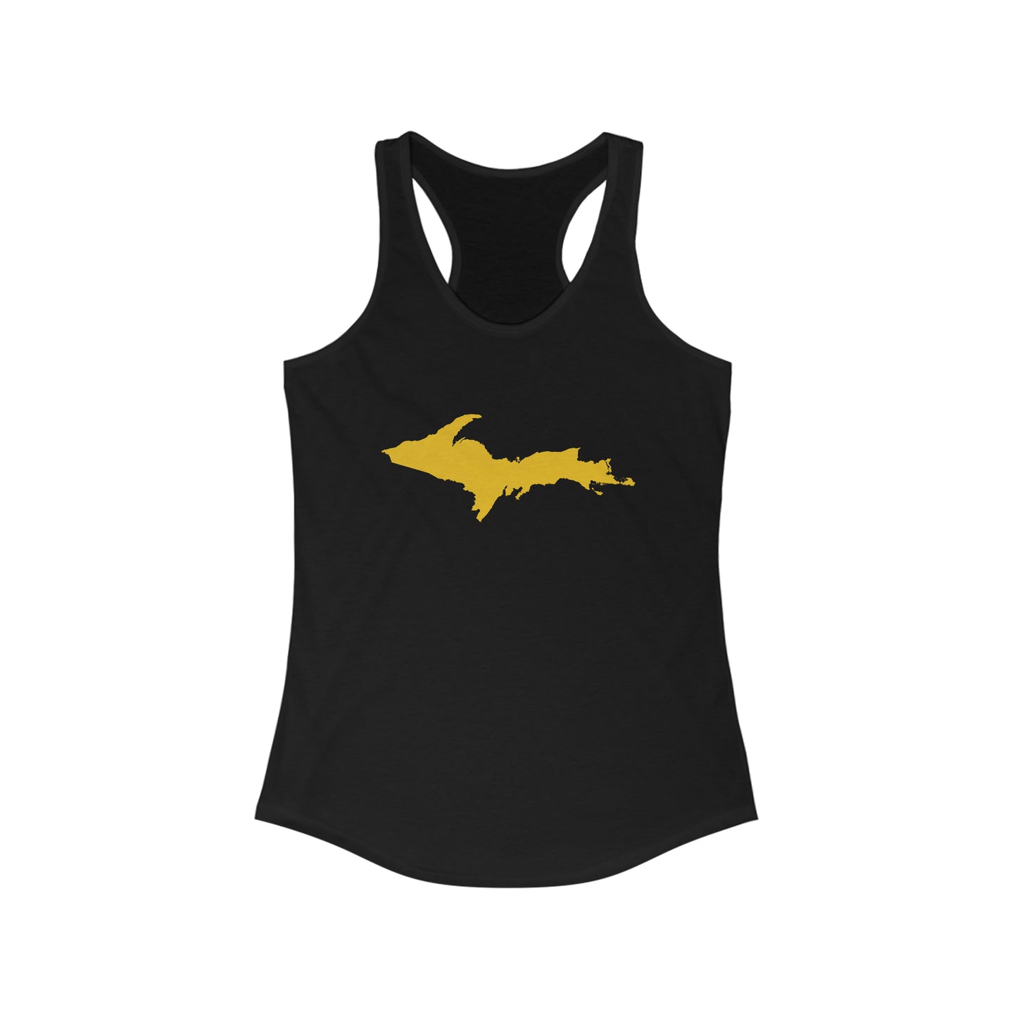 Michigan Upper Peninsula Tank Top (w/ Gold UP Outline) | Women's Racerback