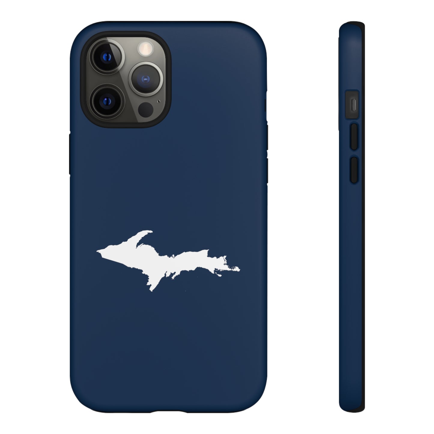 Michigan Upper Peninsula Tough Phone Case (Navy w/ UP Outline) | Apple iPhone