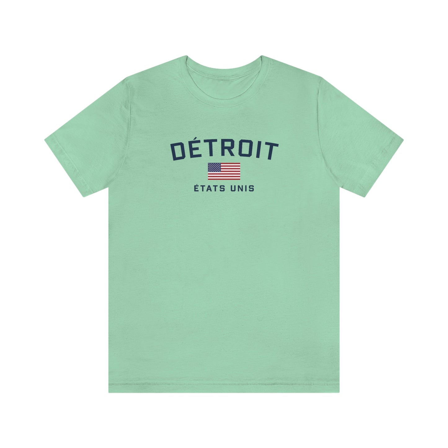 'Détroit États Unis' T-Shirt (w/USA Flag Outline) | Unisex Standard Fit