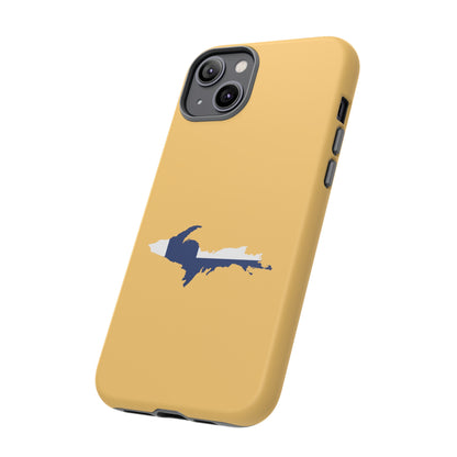 Michigan Upper Peninsula Tough Phone Case (Citrine w/ UP Finland Flag Outline) | Apple iPhone