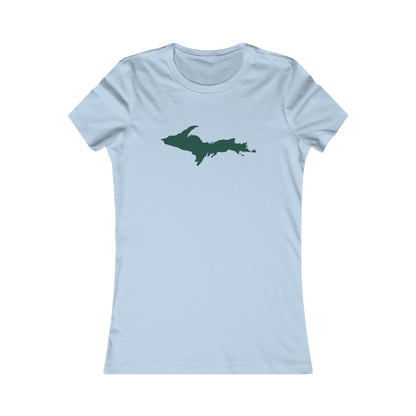 Michigan Upper Peninsula T-Shirt (w/ Green UP Outline) | Women's Slim Fit