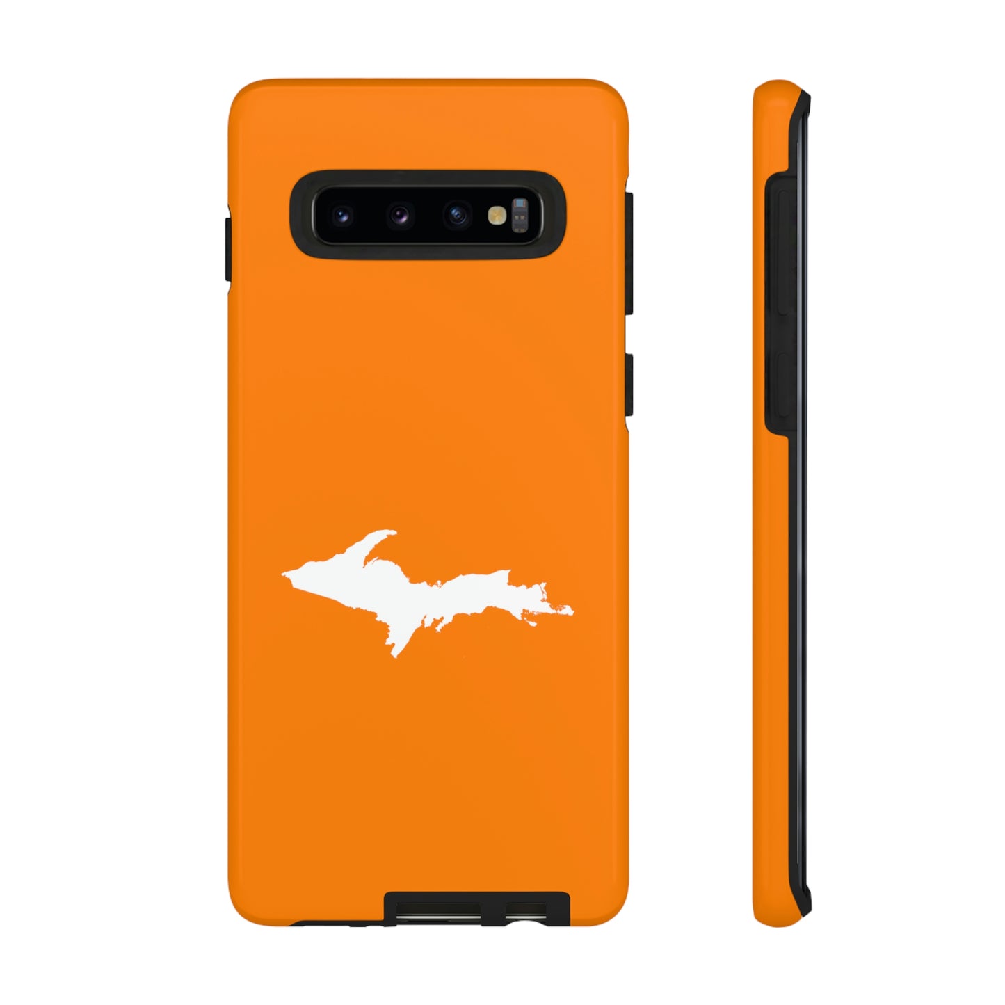 Michigan Upper Peninsula Tough Phone Case (Orange w/ UP Outline) | Samsung & Pixel Android