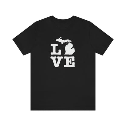 Michigan 'Love' T-Shirt (Typewriter Font) | Unisex Standard Fit