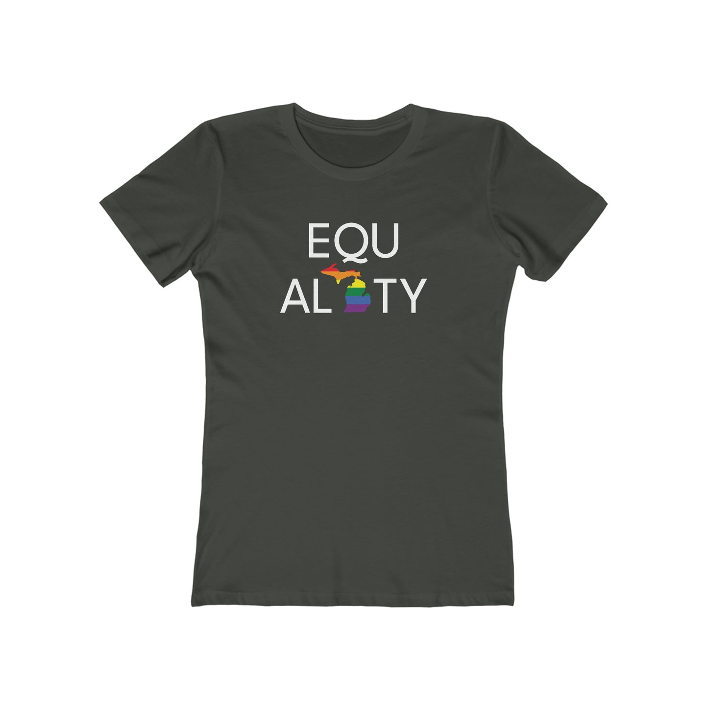 'Equality' T-Shirt (w/ LGBTQ Pride Colors) | Women's Boyfriend Cut